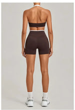 Women's Seamless Yoga Sets Sports Gym Fitness High-Waist Hip Lifting Shorts Suits Training Running Workout Beautiful Back Sets