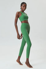 Yoga Set 2 Pieces Women's High Waisted Leggings Sports Vest Exercise Clothing Workout Outfits Fitness Sportswear Gym Tracksuit