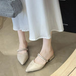 Sandals for Woman Chunky Pointed Toe Footwear Summer 2026 Thick Heel Block HighPumps Women's Shoes Slippers