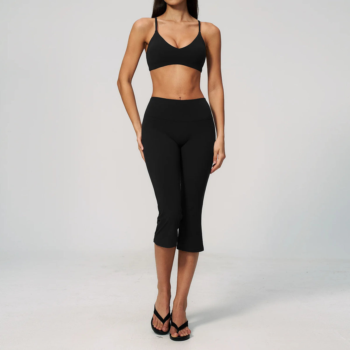 Women's Tracksuit 2 Pieces Yoga Clothes Athletic Wear Fitness Suit Gym Outfits Workout Sets Push Up Sports Bra Capri Pants Suit