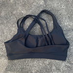 Solid Color Women Fitness Sport Bra Top High Strength Cross Shoulder Strap Gym Underwear Shockproof Tight Workout With Chest Pad