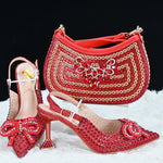 doershow Italian Shoe and Bag Set New 2024 Women Shoes and Bag Set In Italy blue Italian Shoes with Matching BagHTG1-3