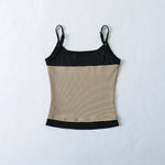 New Korean Style Pure Desire Color-Block Patchwork Base Shirt Women's Striped Inner Camisole Tank Top For Woman Casual TA42