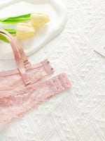 Pink lace gathered lifting sexy bra for all seasons daily women's underwear simple French style B6048