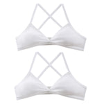 2Pcs/Set Women Ribbed Knit Triangle Bralette Wireless Bra Sexy Lingerie Soft Comfort Underwear Ladies Bra No Pads S-L