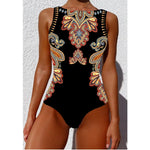 Striped Women One Piece Swimsuit High Quality Swimwear Printed Push Up Monokini Summer Bathing Suit Tropical Bodysuit Female