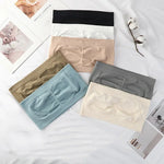 Women Seamless Tube Tops Strapless Bandeau Bra Solid Color Crop Top Wire-Free Underwear No Pads Intimates One Size