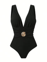 Vintage Green Deep V Neck One Piece Swimsuit 2025 Women Sexy Mesh Long Skirt Swimwear Set Beach Bathing Suit Holiday Monokini