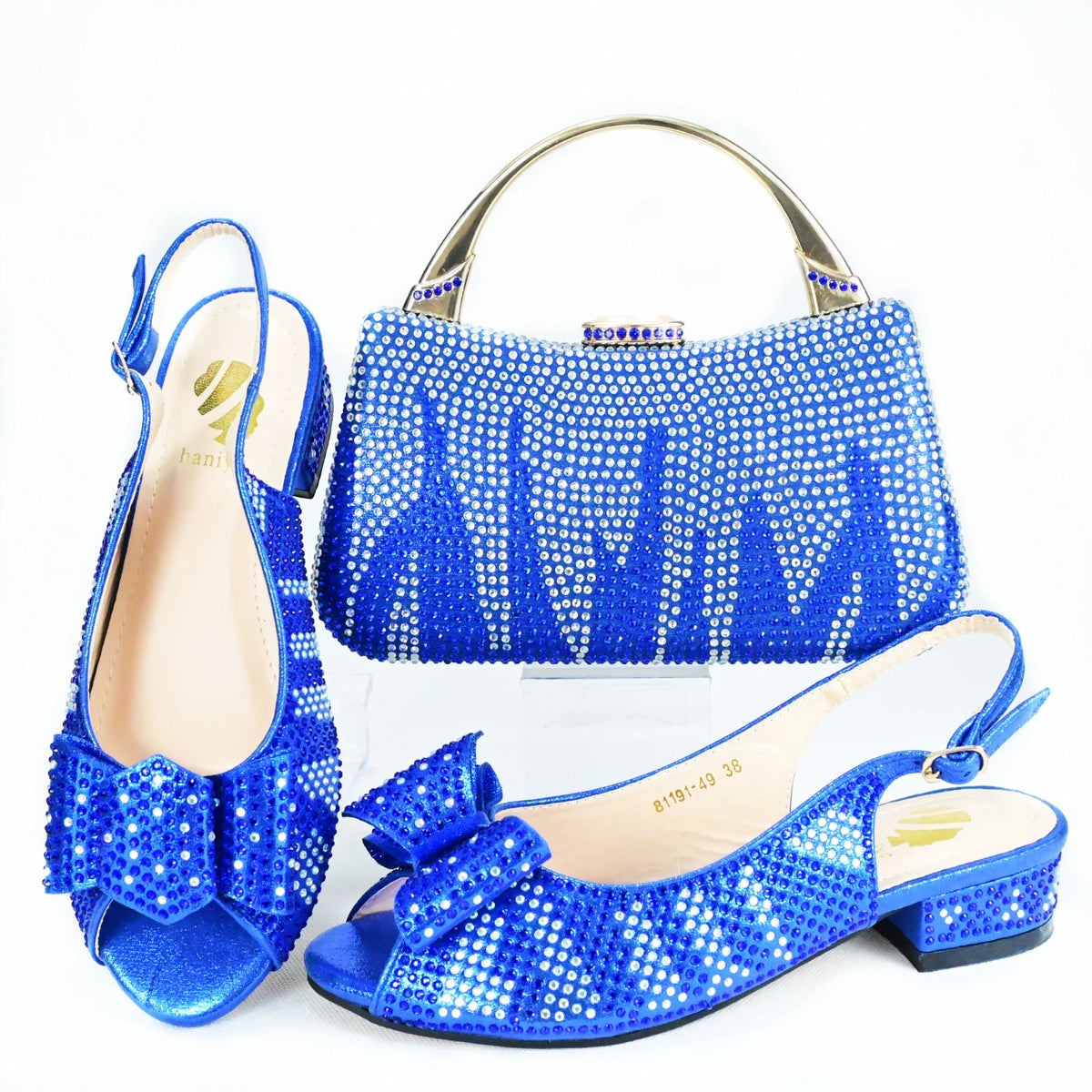 Doershow nice African Shoes And Bag Matching Set With blue Hot Selling Women Italian Shoes And Bag Set For PartyHAS1-10