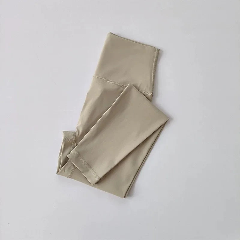 High Waist Women's Yoga Fitness Pants Naked Skin Feeling with Pockets Sports Tight Fit Running Trousers Hip Lifting Pants