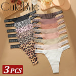 3Pcs/Set Low Waist Sexy Panties Women Thongs Rhinestones Letter Diamonds G-string Sports Thong Shorts Briefs T-back Size XS-XL