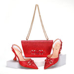 Doershowbeautiful High Quality African Style Ladies Shoes And Bags Set Latest gold Italian Shoes And Bag Set For Party HMA1-4