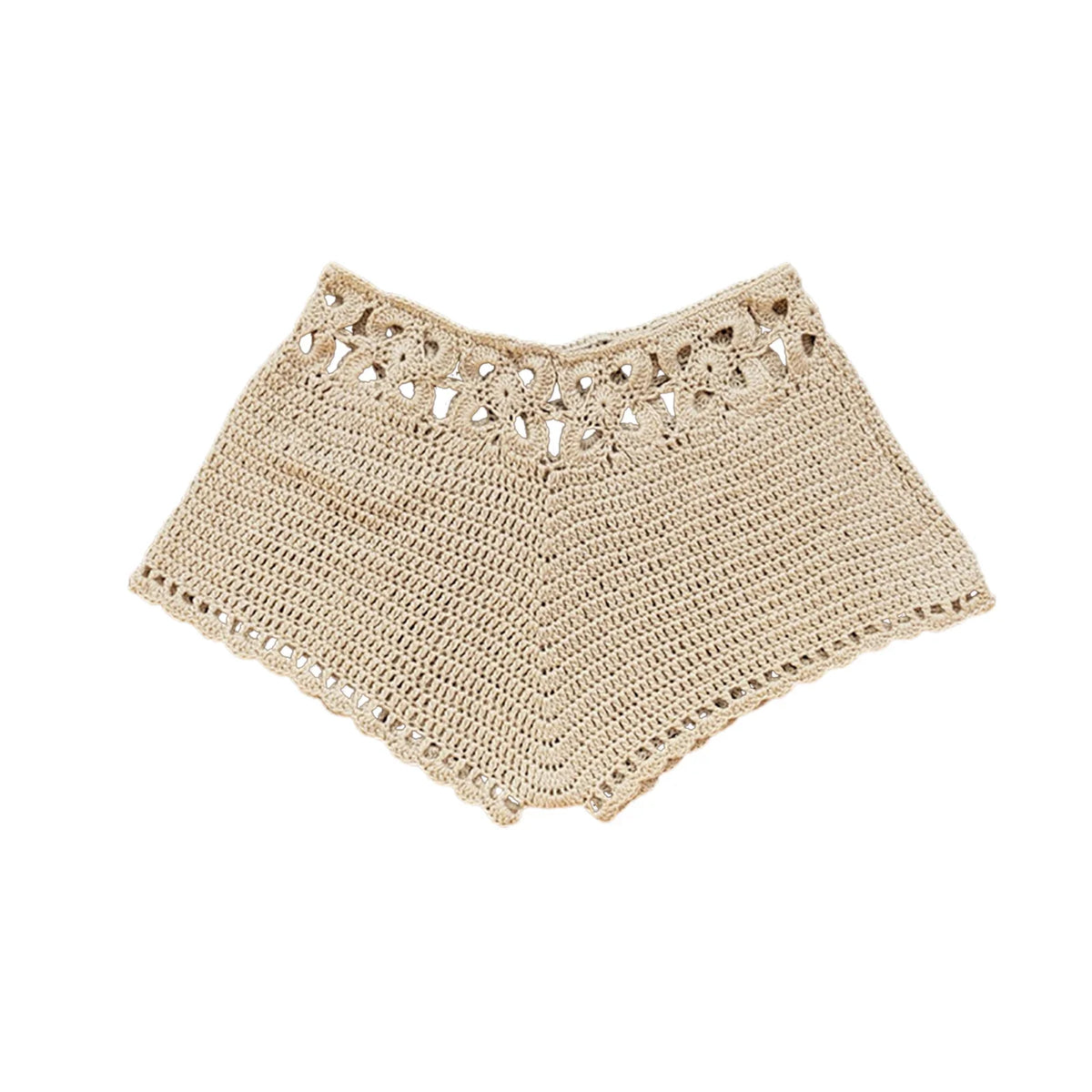 Women´s Beach Shorts Knit Crochet Cutout Bathing Suit Bottoms Drawstring Beach Board Shorts Summer Hot Shorts Streetwear