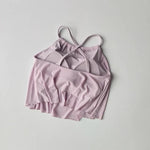 Women's Mesh Yoga Sports Camisole Vest Beautiful Back Pilates Training Outerwear Top Fake Two-Piece Sports Bra Design