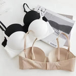 2Pcs/Set Demi Cup Bras For Women Convertible Strapless Bra Low Cut Underwear Comfort Padded Brassiere Sexy Lingerie S-XL