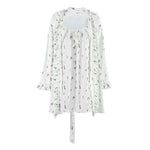Autumn Women Nightgowns Set Long Sleeve Robe V-Neck Bathrobe Spaghetti Strap Sleepwear Mini Dress Casual Pajamas Suit 2026