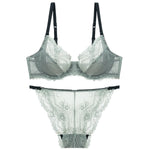 French Ultra Thin Underwear Set Sexy Lace Breathable Bra Set Women Comfortable Soft Intimates Lingerie Plus Size Bra Briefs Set