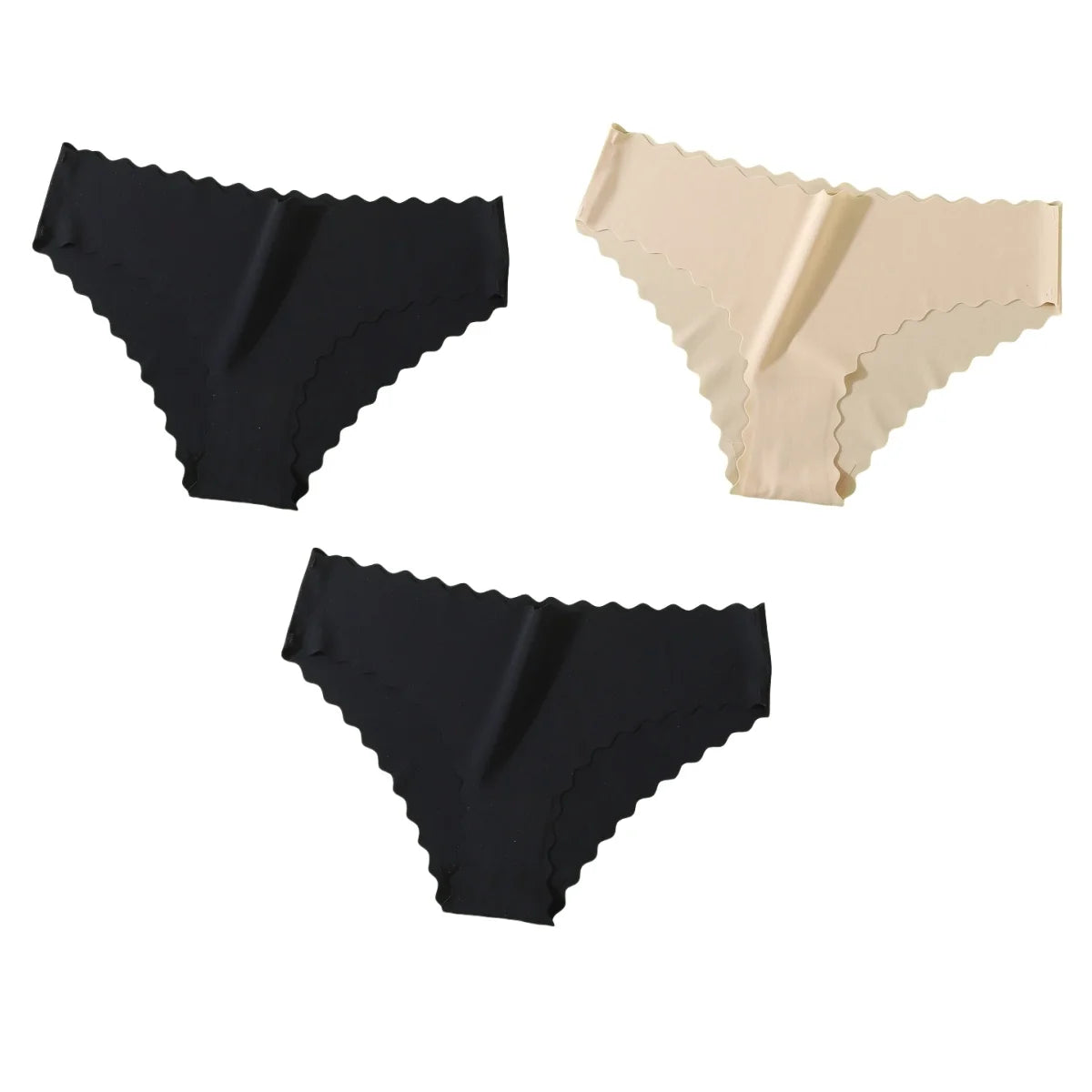 3Pcs/Set Ice Silk Panties Women Low Rise Briefs Female Underpants Invisible Underwear Sexy Lingerie Seamless Bottoms XS-XL