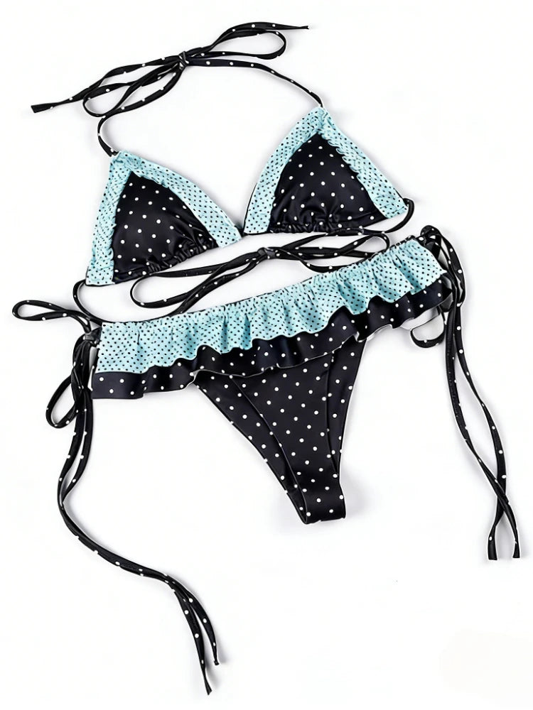High Waist 2-Piece Split Bikini Set for Women 2026 - Print Trendy Swimwear Chic Beach Vacation Summer Party Fashion