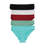 5Pcs/Set Women Cotton Panties Solid Color Low Rise Briefs Female Underpants Comfort Soft Stretch Panty Sexy Lingerie S-XXL