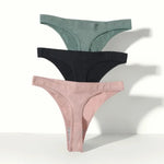 3Pcs/Set Women Brazilian Panties Low-Rise Thong Comfort T-back Underwear Sexy Lingerie High-Stretch Ｇ-string Multi Color M-XL