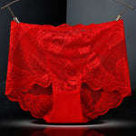 L-4XL Plus Size Women High Waist Panties Sexy Hollow Lace Flowers Embroidery Panty Lingerie Summer Breathable Butt Lifter Briefs