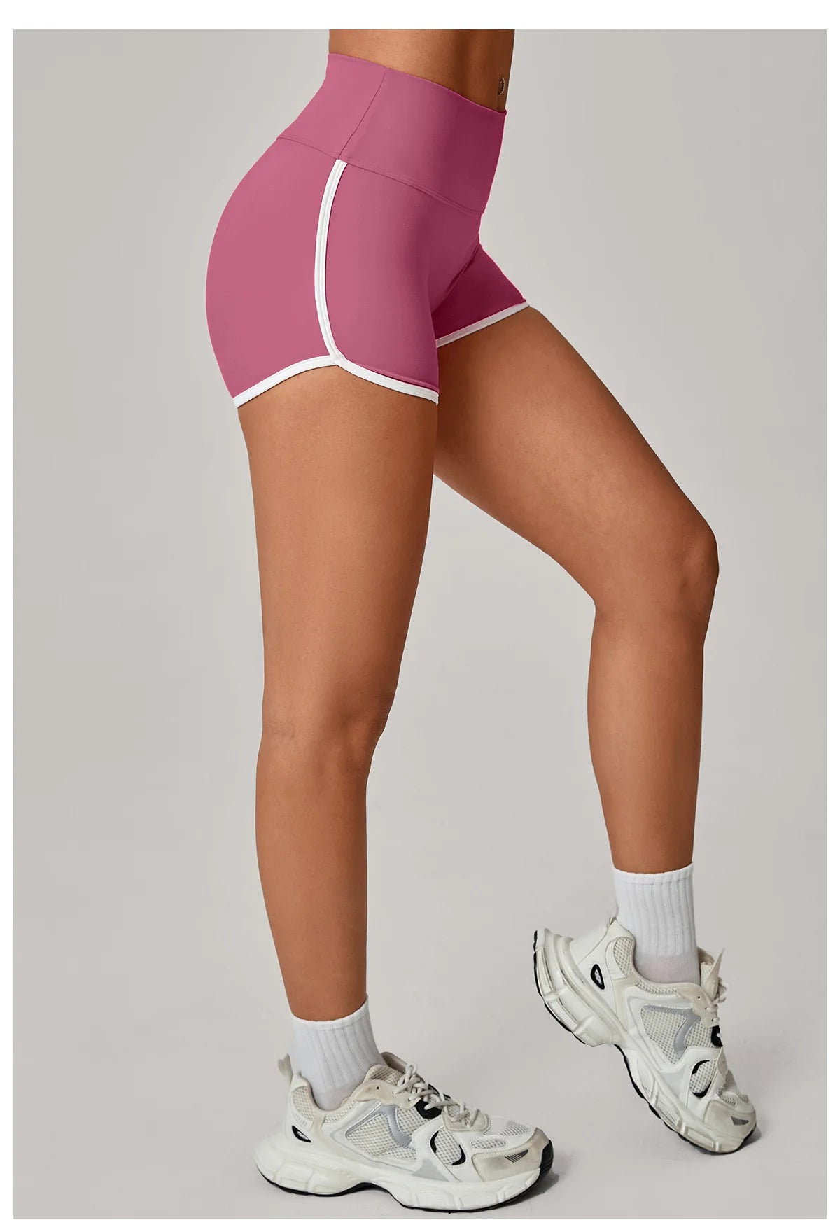 Color Blocking Patchwork Yoga Shorts Women Tight Fitting Peach Hip Lifting Sports Pants Gym Running Bike Wear Leggings
