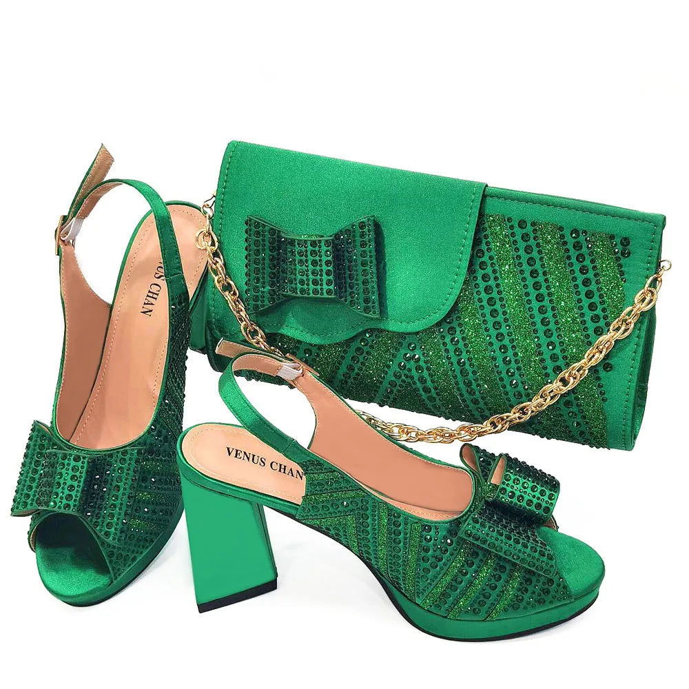 Doershow Lastest Italian Design Fashion Style Ladies Shoes with Matching Bag Set 2024 Nigerian Shoes and Bag Set HTY1-9