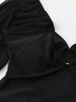 2026 Black Swimsuit One Piece Solid Long Sleeve Swimwear Women Bathing Suit Female Padded Swimming Summer Beachwear Bodysuit