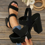 2026New model for ladiesHigh Heel Fish Mouth Women's Sandals Plus Size 414243Thick Heel Casual Sho