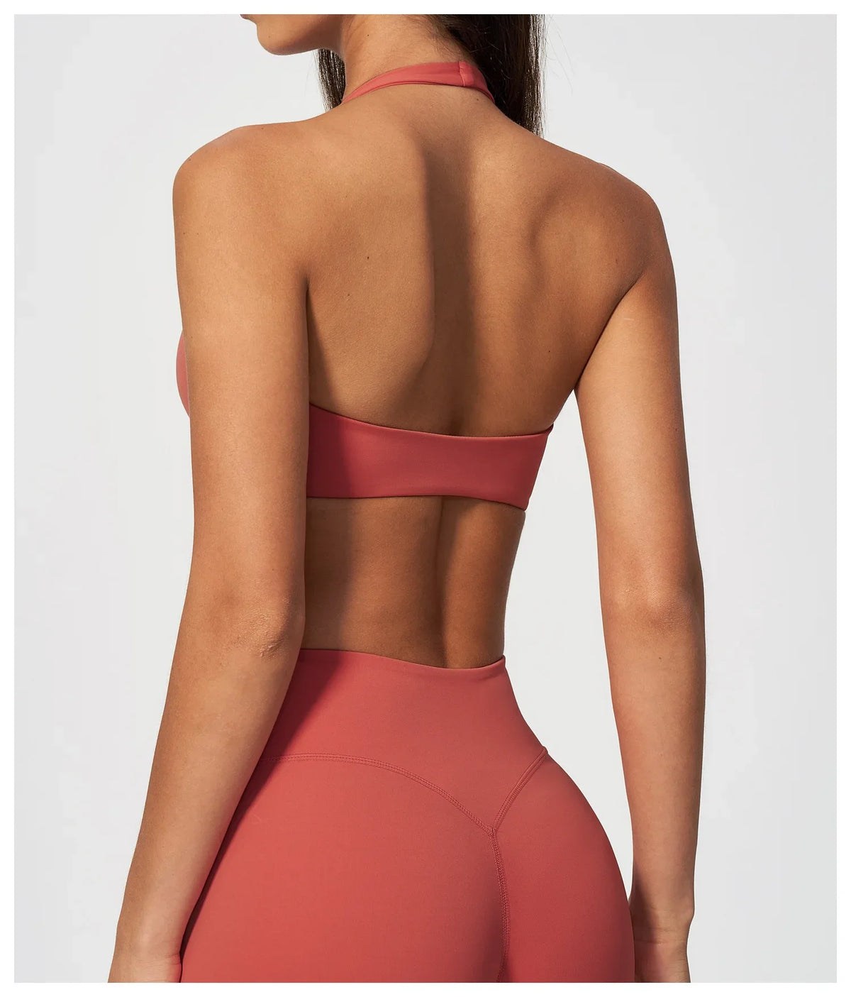 Halter V Neck Yoga Bra Sexy Backless Shockproof Gym Sports Tank Top Quick Dry Workout Fitness Outdoor Gym Running Bra
