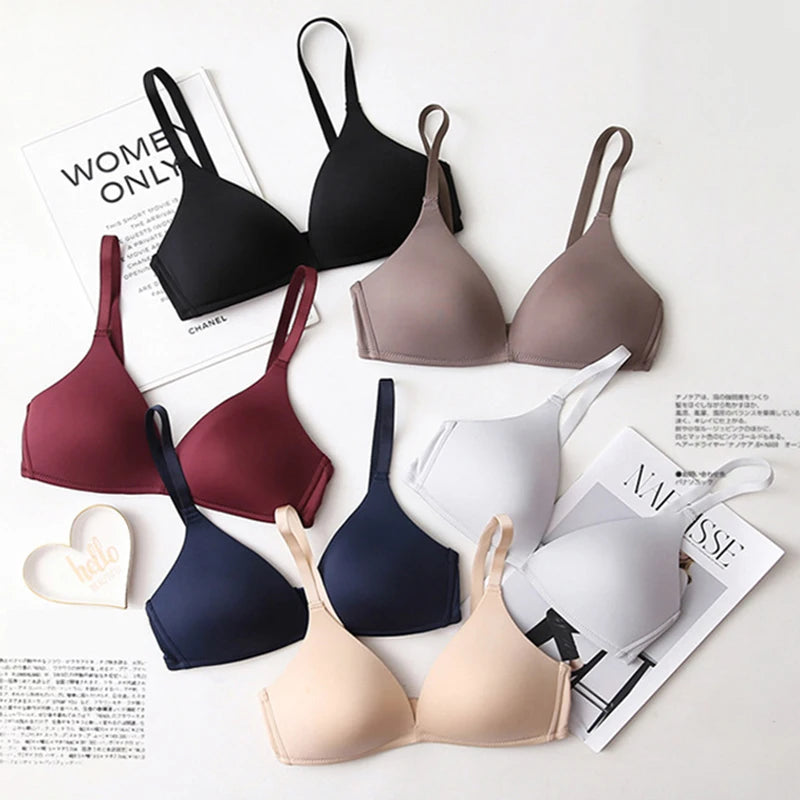Seamless Bras for Women Push Up Bras No Wire Brassiere A B Cup Underwear Sexy Bralette Three Quarters(3/4 Cup)Lingerie