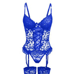 Erotic Set Lingerie Women's Underwear Sheer Lace Bralette Bra Brief Set Garters Thong Sleepwear Sexy Underwear Outfit