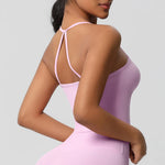Women's Slim Fit Yoga Fitness Vest Skin Friendly Nude Sports Bra Pilates Top Beautiful Back Design Suspension Yoga Sports Bra