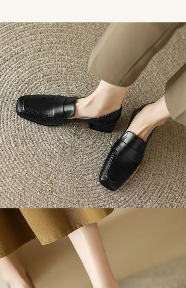Style Spring Autumn Versatile British Style Flat Shoes Women's Vintage Leather Pumps High Heel Shoes Summer Season 2026