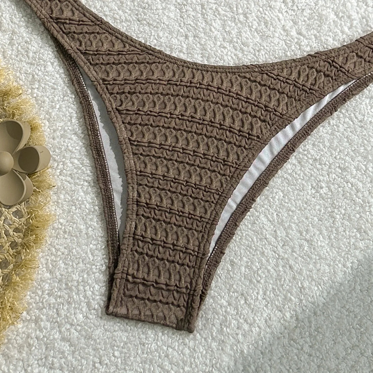 Sexy Knitted Hollow Handmade Crochet Bikini Set Women Pink Bandage Criss Cross Micro Swimsuit Bathng Suit Thong Swimwear