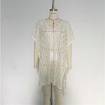 Sexy Short Sleeve Hollow Out Crochet Knitted Tunic Beach Cover Up Cover-ups Beach Dress Beach Wear Beachwear Female Women K6686