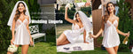 Women Sexy Satin Lace Nightdress Babydoll Lingerie V-Neck Sleeveless Sleepwear Pajama Dress