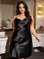 Plus Size Ice Silk Suspender Skirt Spring and Summer Sexy Printed Simple Pajamas Women's Home Wear Pajamas Nightgown Sleepwear