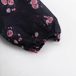 FDYOUI Elegant V-neck Floral Printed Short Dress High Street Women's Puff Sleeve High Waist Tunics Ruched Vacation Party Dresses