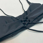 Brown Bandeau Micro Bikini Set Back String Lace-up Sexy Swimsuit Solid Swimwears Woman 2026 High Cut Bathing Suit Bikinis Femmes