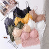 Women Floral Lace Bra Female Underwear Sexy Lingerie Lace Top Removable Pads Non-wire Solid Color Bralette Push-Up Brasieres