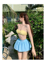 Swimsuit for Women, Sweet Split Bikini, Small Chest Gathering, Beach Vacation, Hot Spring Bath, Three Piece Swimsuit Set