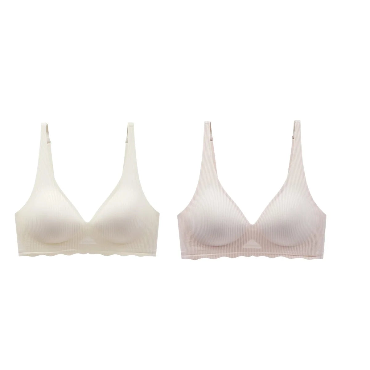 2Pcs/Set Seamless Bras For Women Wireless Push-Up Underwear Female Sexy Lingerie Deep V Brassiere Sleep Soft Intimates