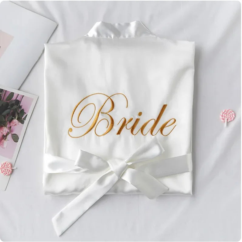 Bride with Team Bride Bathrobe Bride To Be Bridal Shower Bachelorette Party Wedding Decoration Mariage Hen Party Bridesmaid Gift