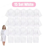 6-15Pcs Multicolors Spa Robes for Girls Spa Birthday Kimono for Girls Soft Silk Satin Slumber Sleepover Pyjama Party Supplies