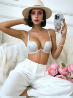 French-Style New Sexy U-Shaped Push-Up Bra for Women, Anti-Sagging, Pure Desire Style, Thin Deep V Bra