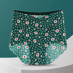 Women High Waist Panties Ice Silk Seamless Tummy Control Briefs Sexy Printing Flowers Soft Comfort Underwear Butt Lifter Panty