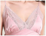 Women's Nightdress Lace Satin Nightgowns Sexy Lingerie Long Chemise Sleepwear