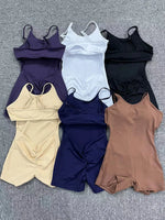 Yoga Jumpsuit Seamless Sports Jumpsuit Set Woman Gym Short Sets Backless Fitness Suit Elastic Workout Clothes for Women Bodysuit